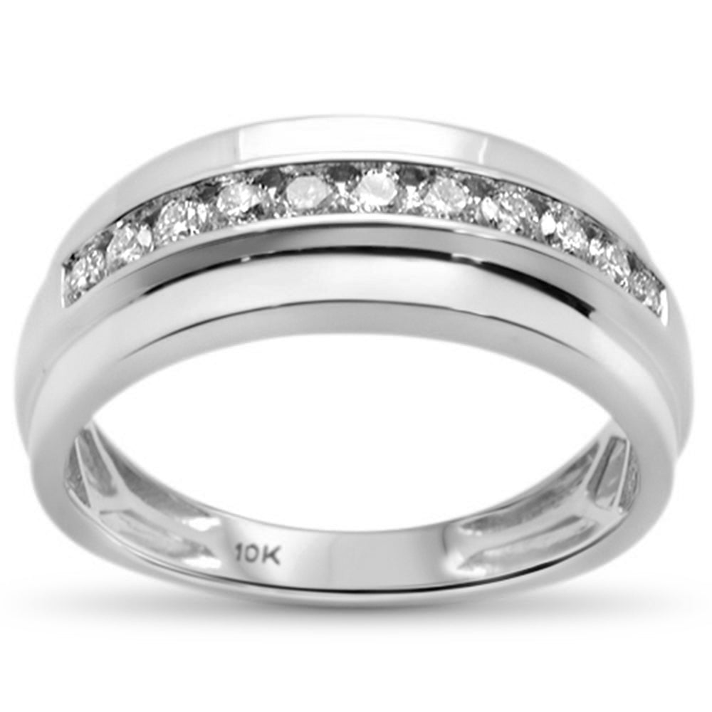 ''SPECIAL! .47ct G SI 10K White Gold DIAMOND Men's DIAMOND Band Ring Size 10''