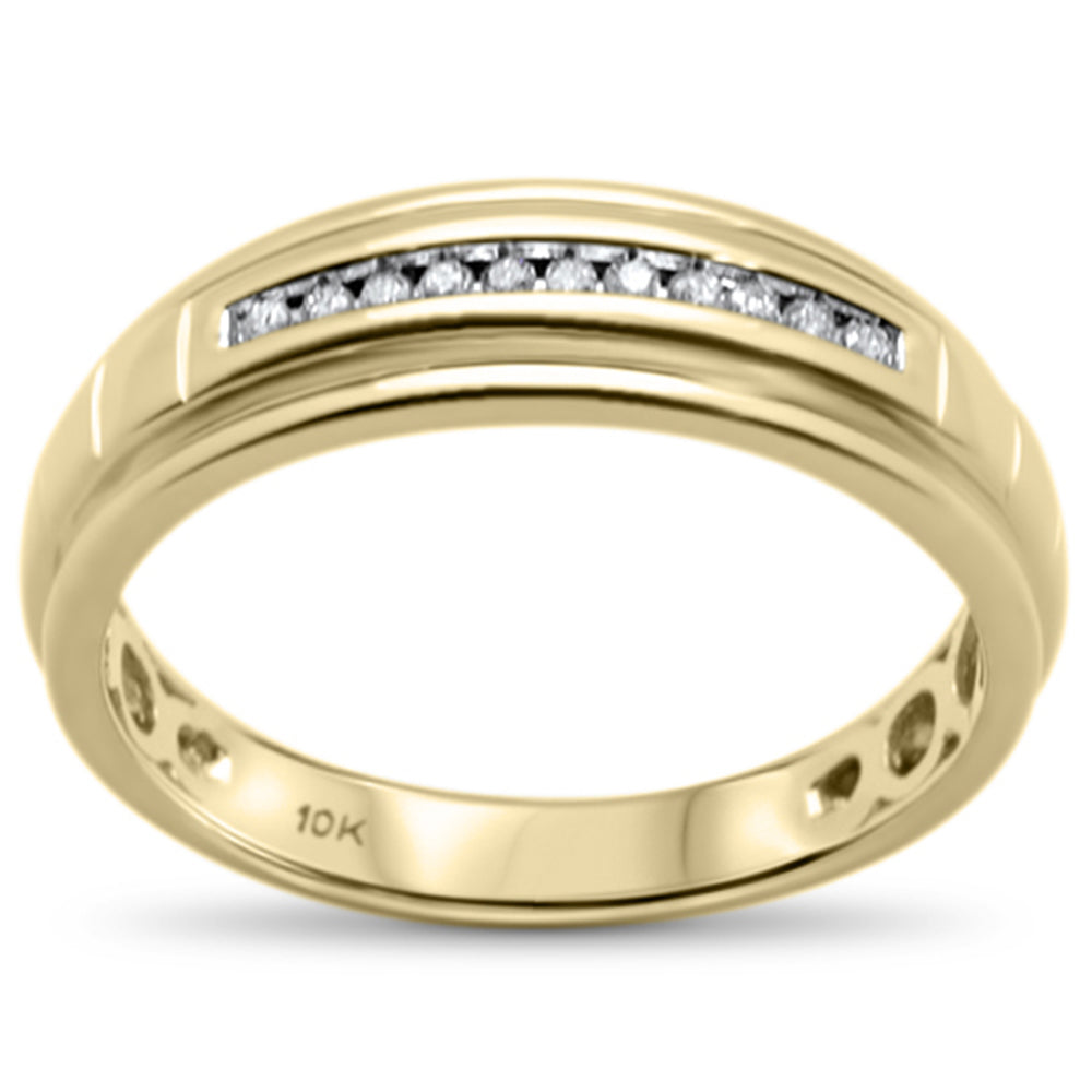 .09CT G SI 10K Yellow Gold DIAMOND Men's DIAMOND Band Ring Size 10