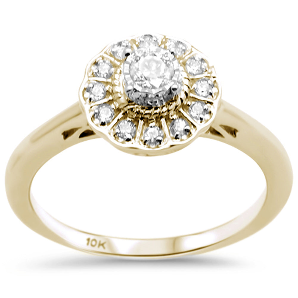 .22ct G SI 10K Yellow GOLD Diamond Engagement Ring Size 6.5