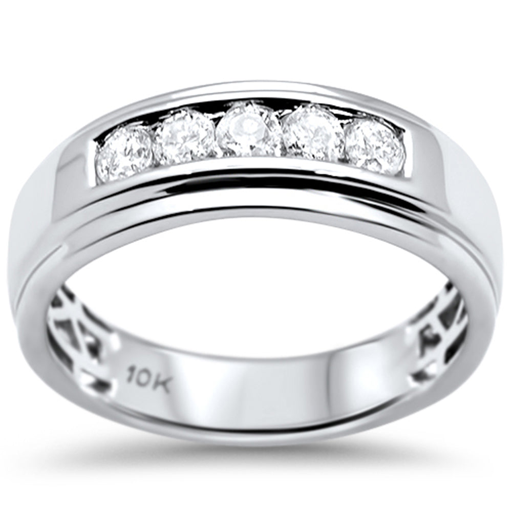 ''SPECIAL!.57ct G SI 10K White Gold DIAMOND Men's Wedding Band Ring Size 10''
