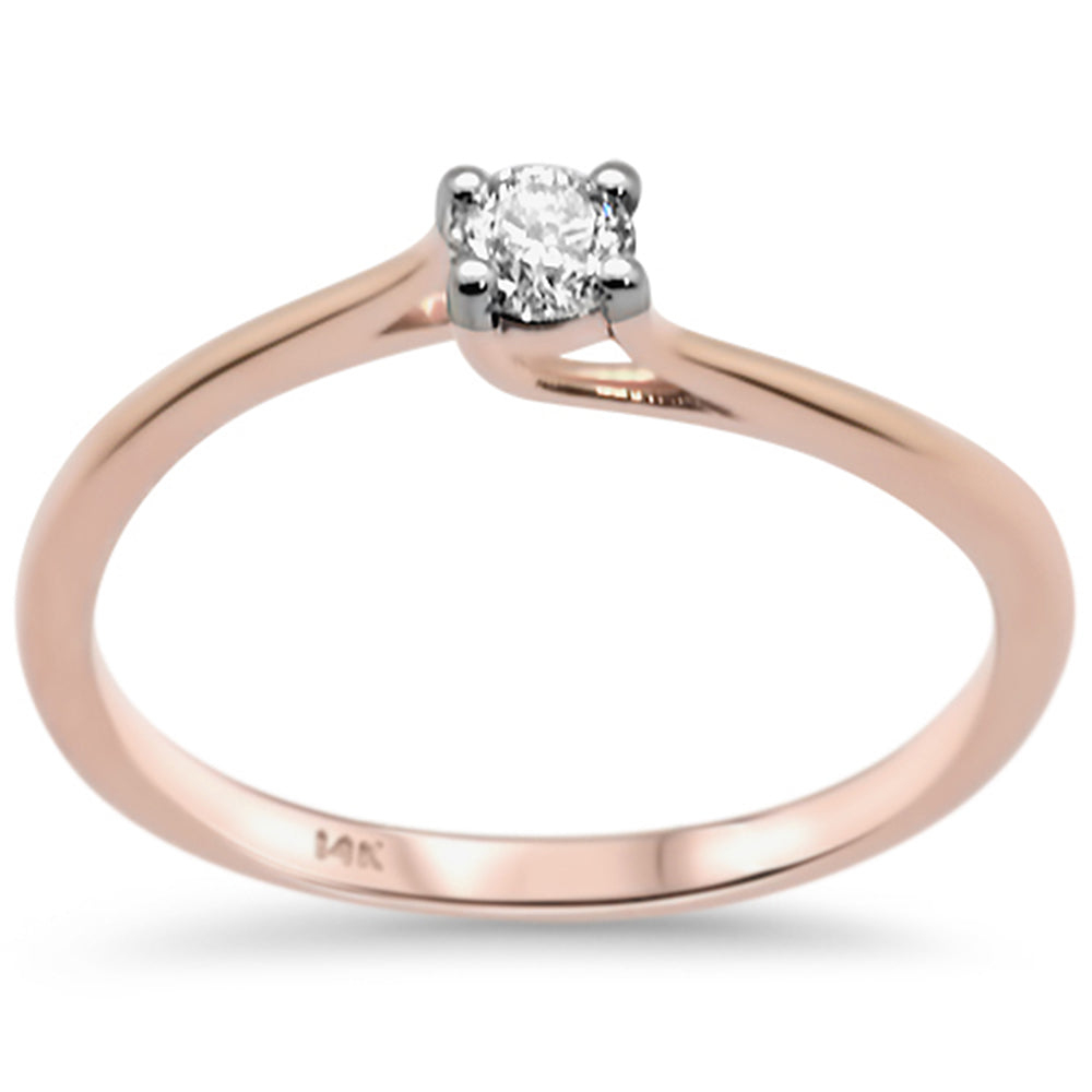 .18ct G SI 14K Rose GOLD Diamond Solitaire Ring Size 6.5