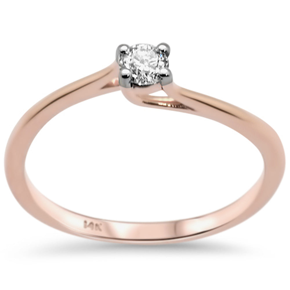 .18ct G SI 14K Rose Gold DIAMOND Solitaire Ring Size 6.5