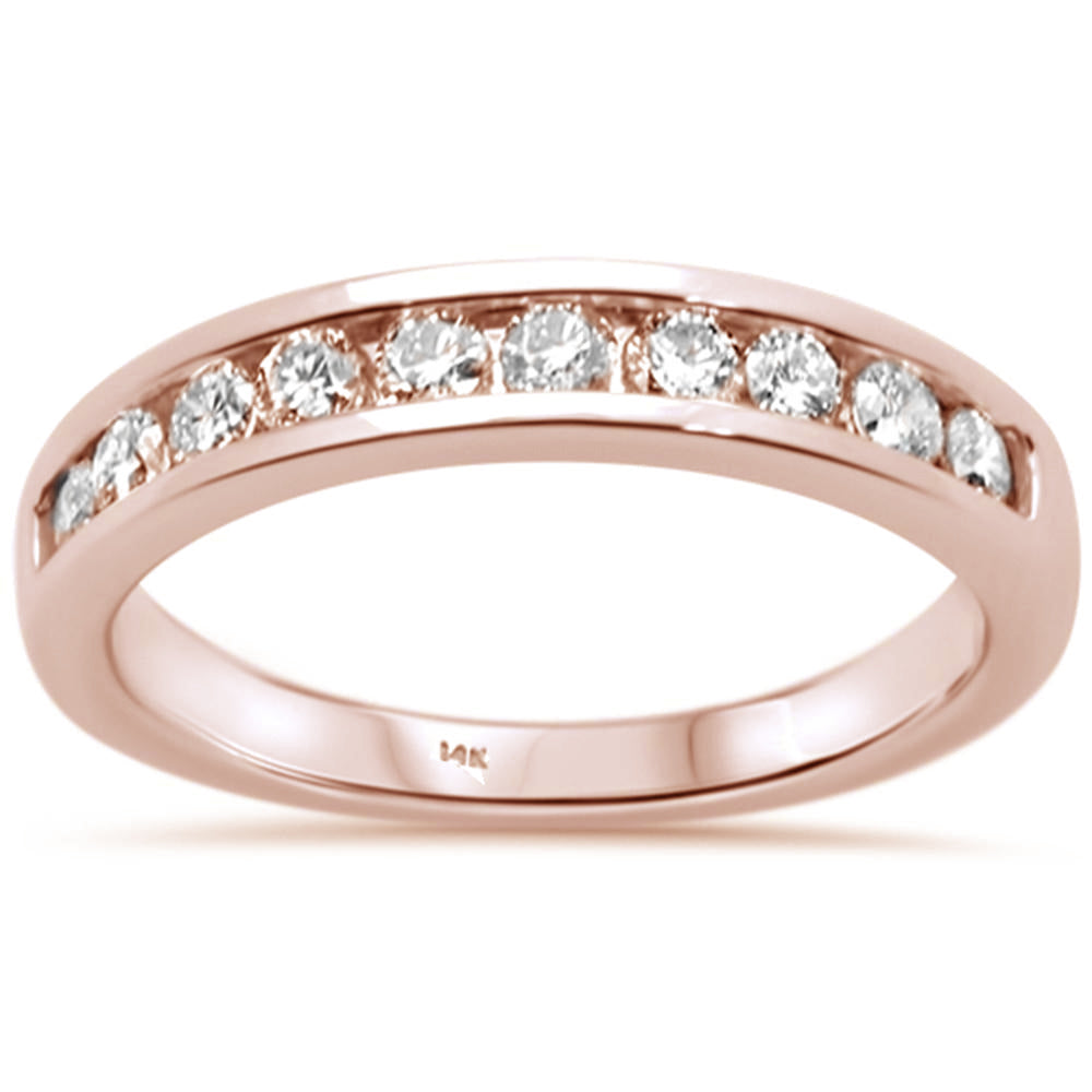 ''SPECIAL! .48ct 14K Rose Gold Diamond Men's WEDDING Band Ring Size 10''