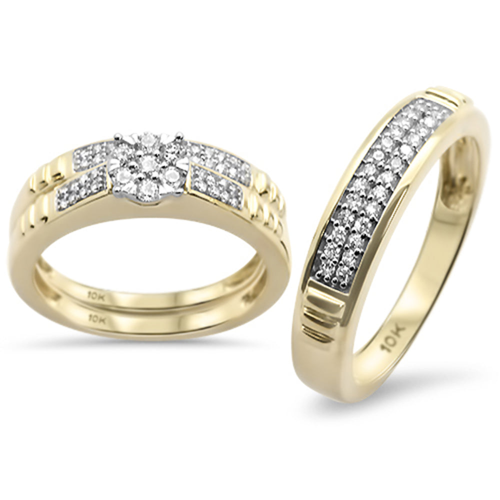 ''SPECIAL!.50CT G SI 10KT Yellow Gold DIAMOND Men's & Women's Engagement Ring Trio Set''