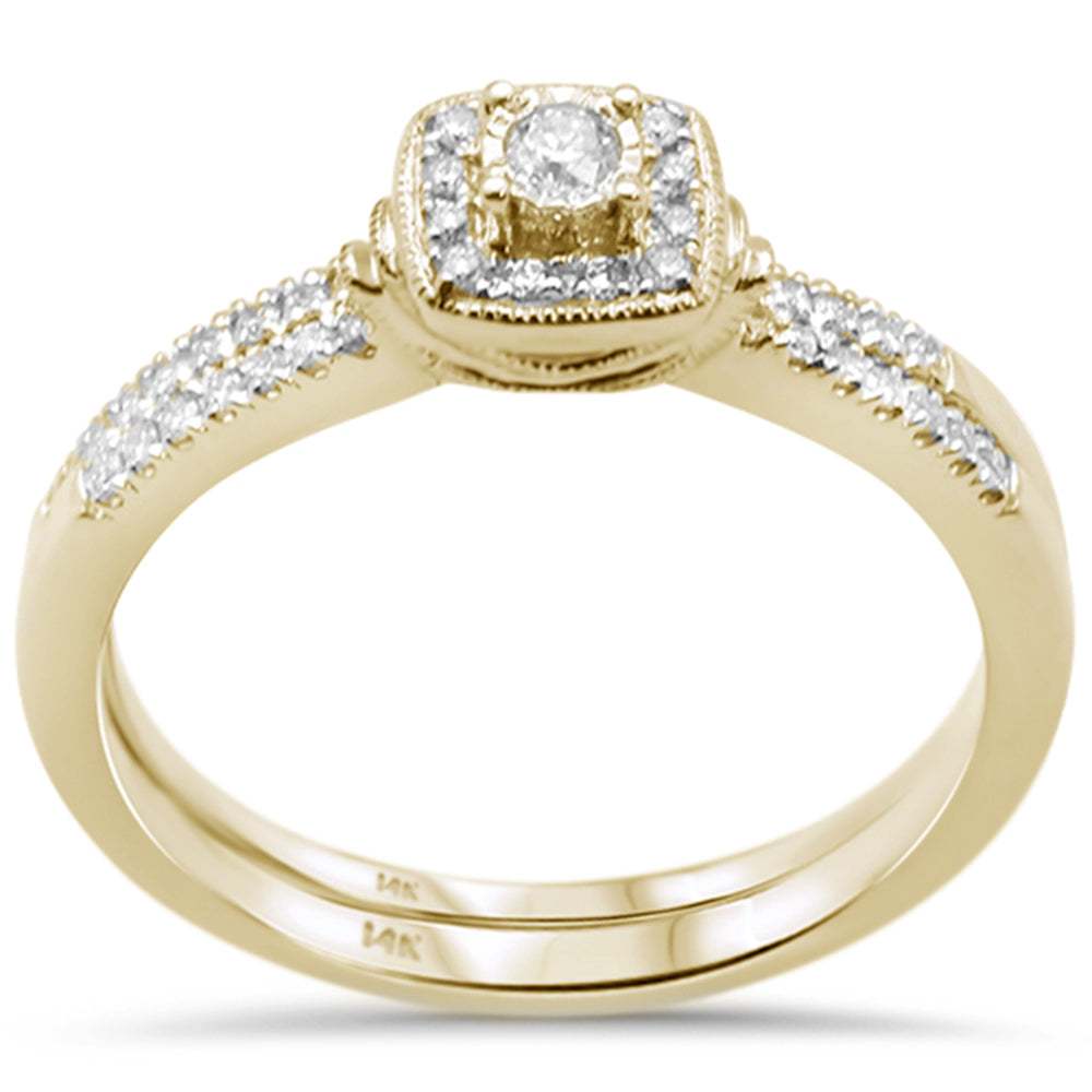 ''SPECIAL! .26ct G SI 14K Yellow GOLD Diamond Wedding Ring Bridal Set''