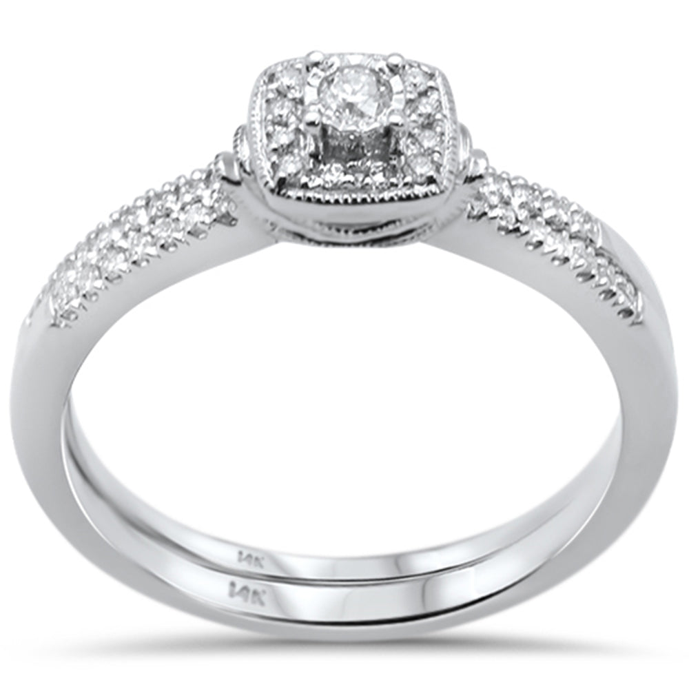 ''SPECIAL! .23ct G SI 14K White Gold Diamond WEDDING Bridal Ring Set''