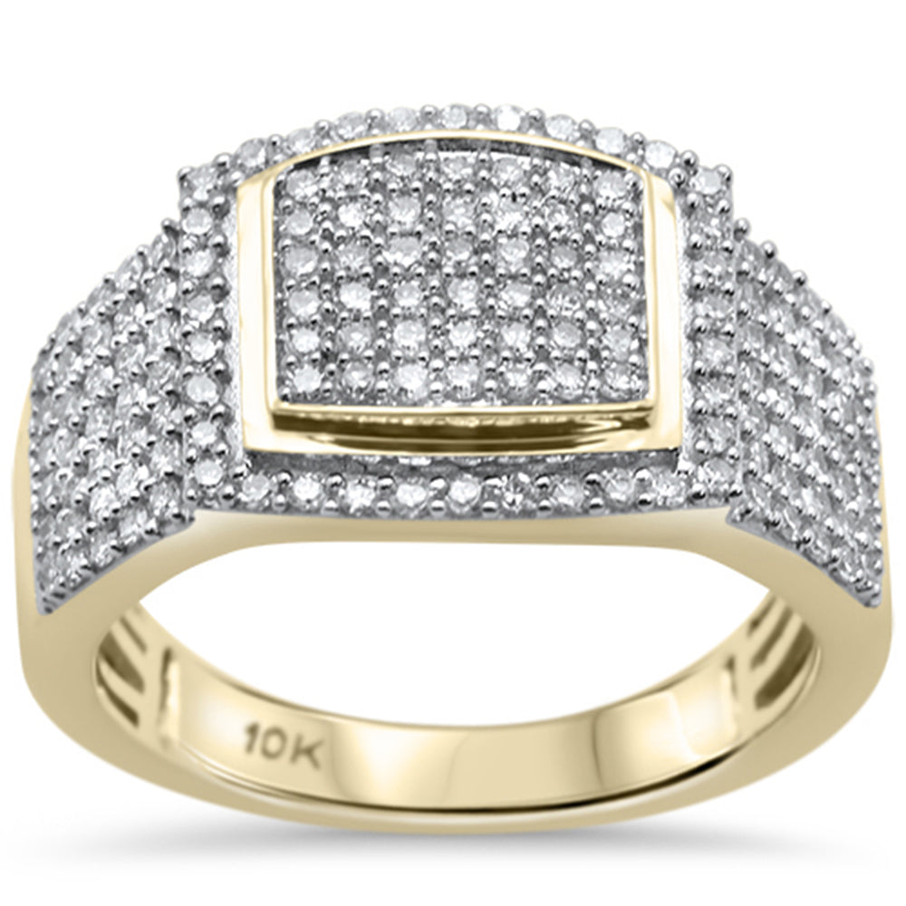 ''SPECIAL! .99ct F SI 10K Yellow Gold Diamond Men's RING Size 10''