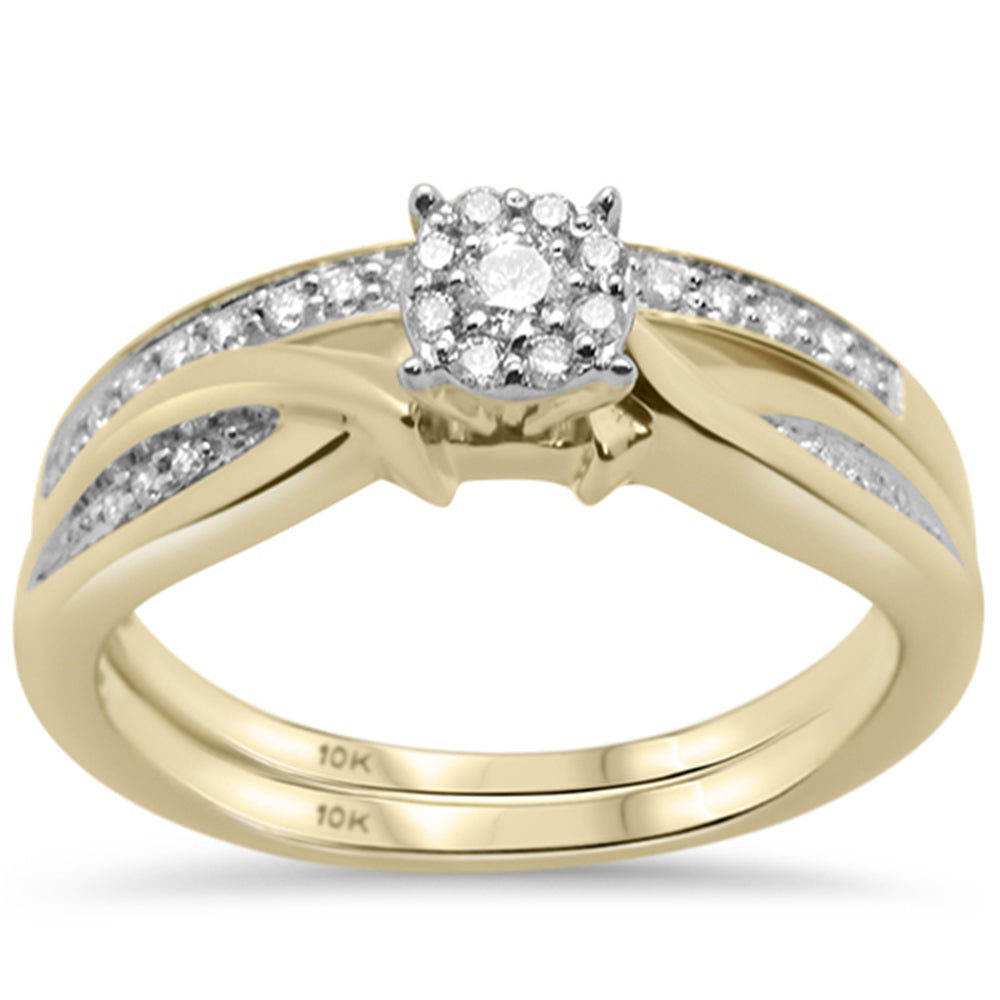 ''SPECIAL! .26ct F SI 10K Yellow GOLD Diamond Bridal Ring Set''