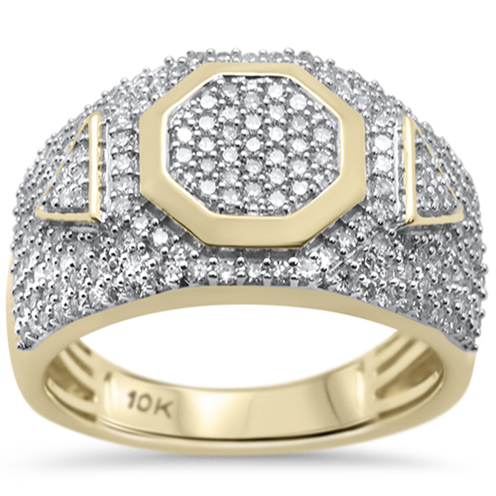 ''SPECIAL! 1.26ct F SI 10K Yellow GOLD Diamond Men's Ring Size 10''