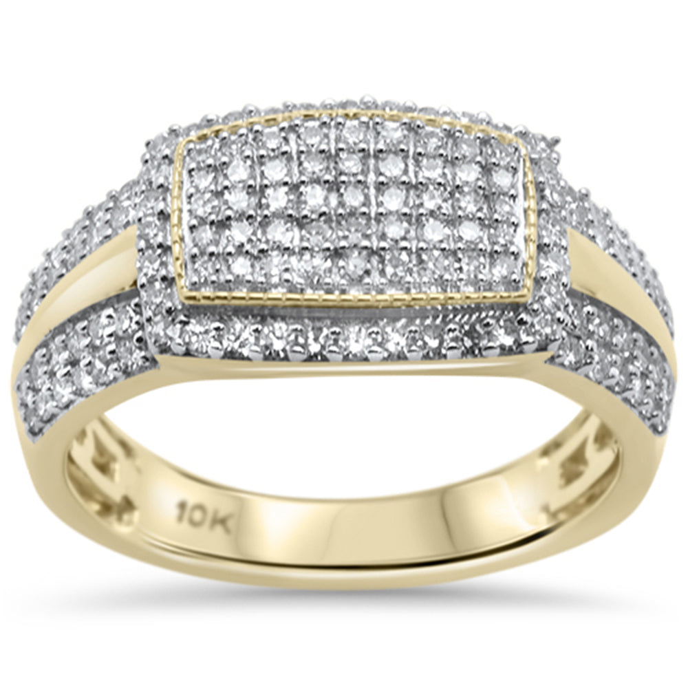 ''SPECIAL! .88ct F SI 10K Yellow Gold DIAMOND Men's Ring Size 10''