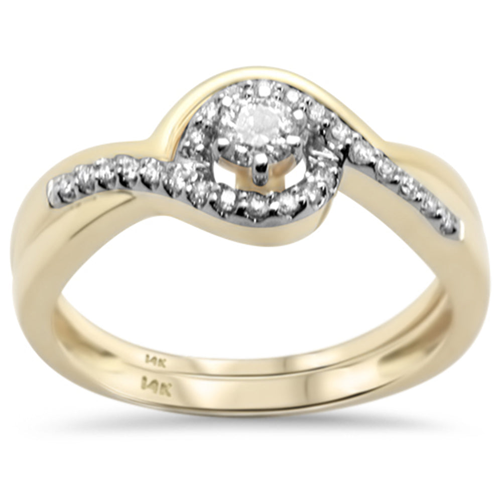 SPECIAL!  .26CT G SI 14K Yellow Gold Diamond Engagement RING Bridal Set Size 6.5