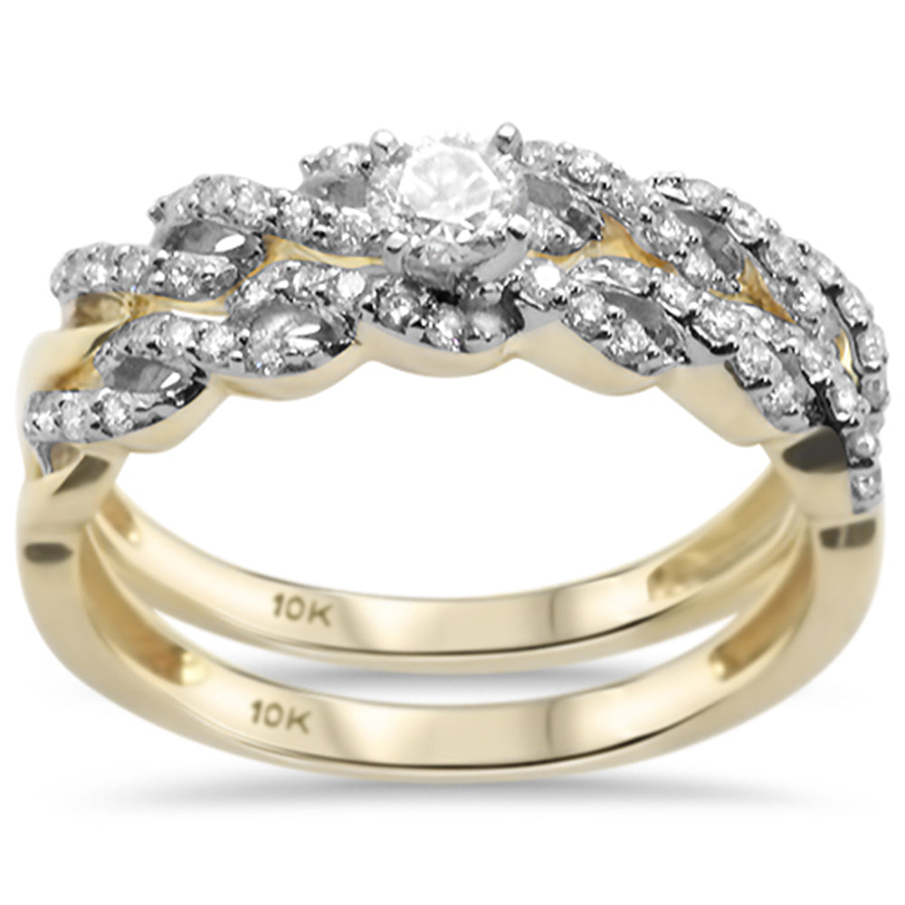 .51CT G SI 10KT Yellow Gold DIAMOND Engagement Ring Bridal Set Size 6.5