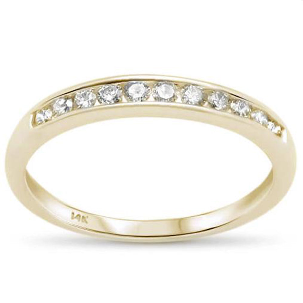 .27ct 14k Yellow Gold Round Diamond Channel Set WEDDING Band Ring