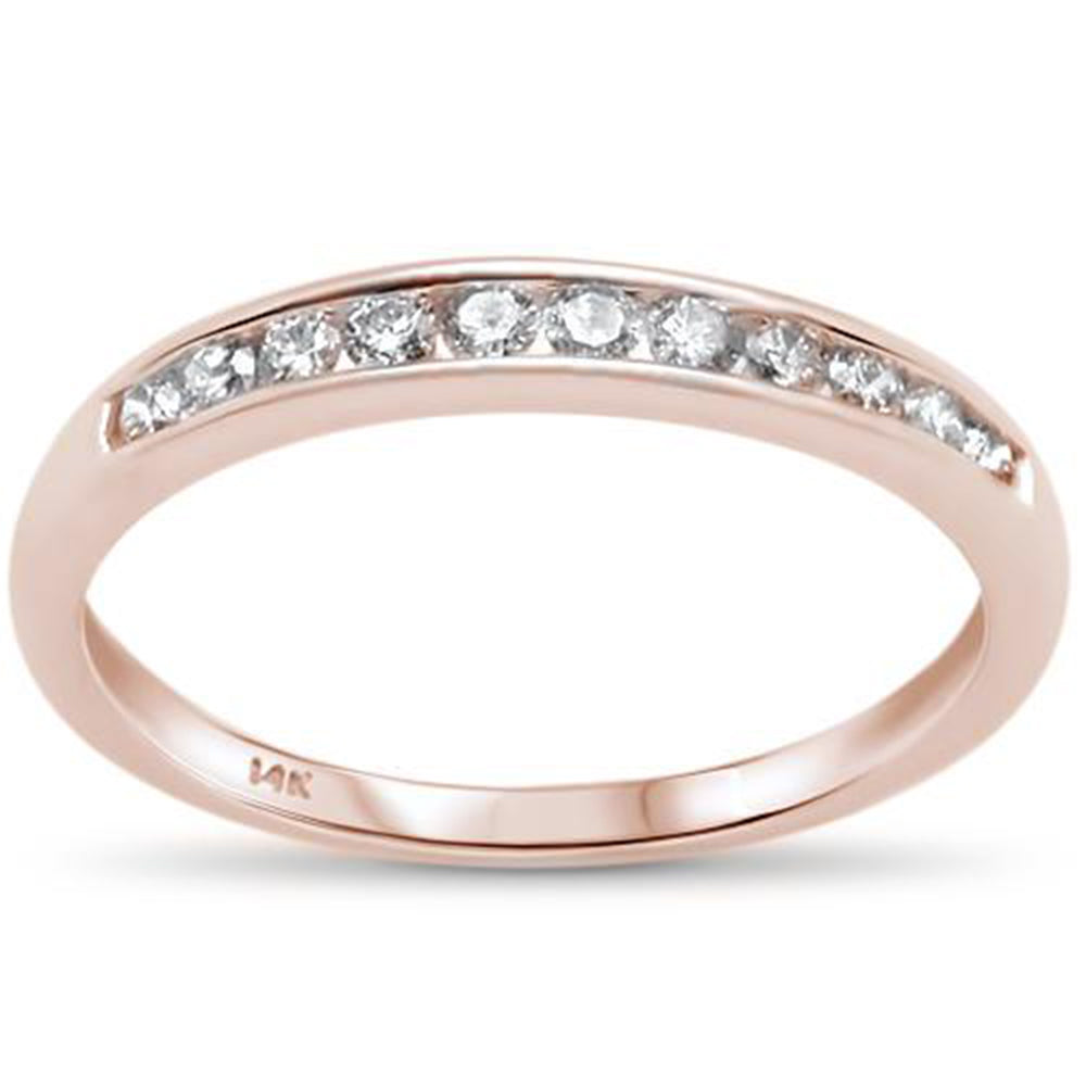 .26ct 14k Rose Gold Round DIAMOND Channel Set Wedding Band Ring