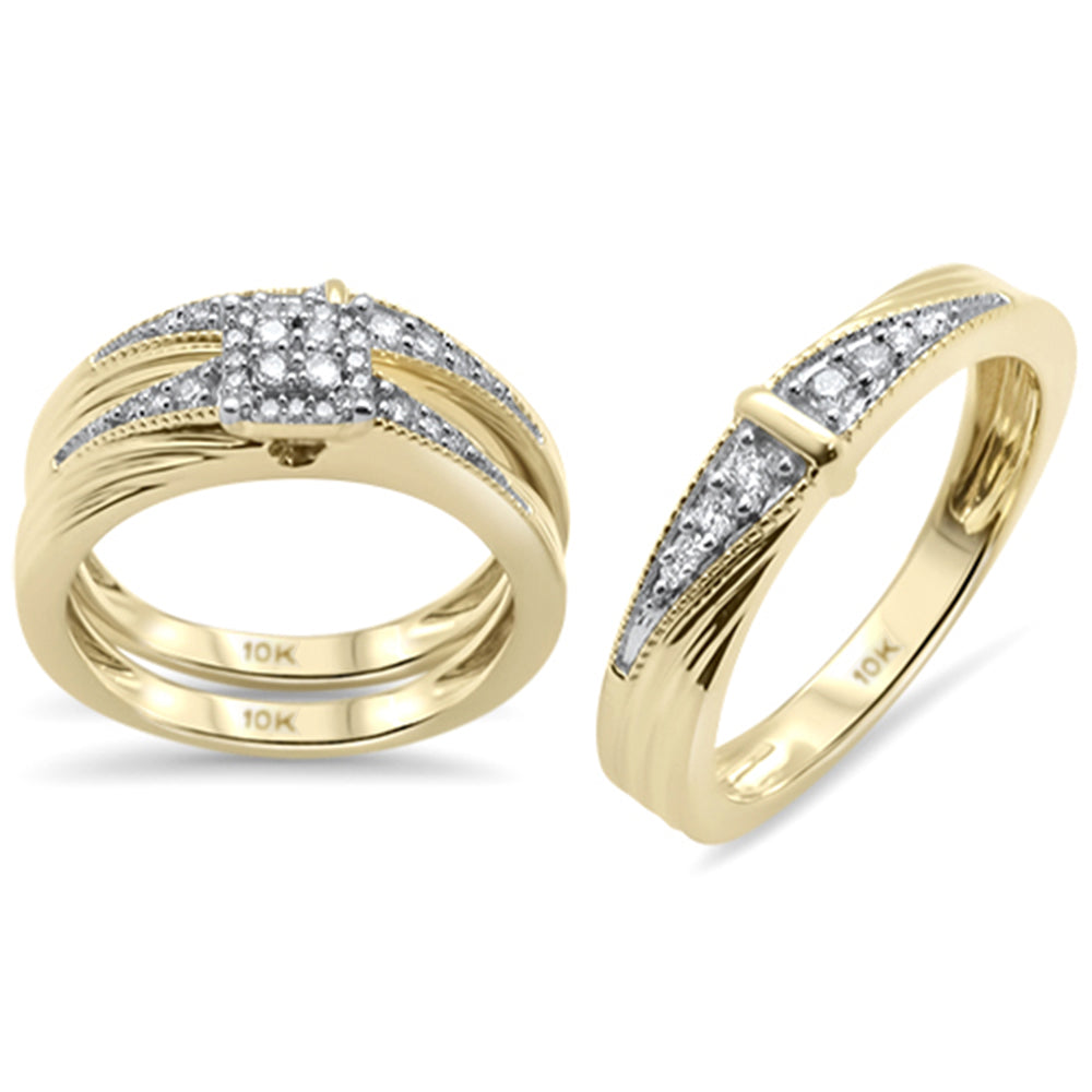 ''SPECIAL!.40ct G SI 10K Yellow Gold Diamond 3pcs WEDDING Trio Set''