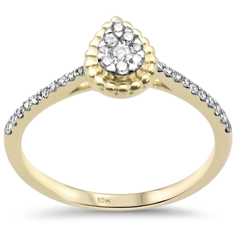 .22ct G SI 10K Yellow Gold Diamond Pear Engagement RING