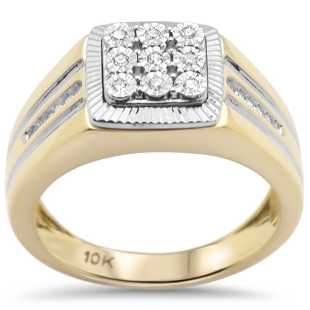 ''SPECIAL! .15ct F SI 10K Yellow GOLD Diamond  Men's Band Ring Size 10''