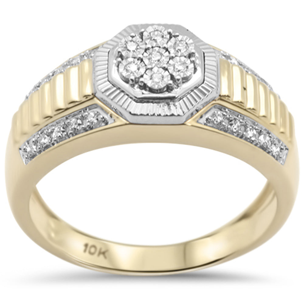 ''SPECIAL! .19ct F SI 10K Yellow GOLD Diamond Men's Band Ring Size 10''