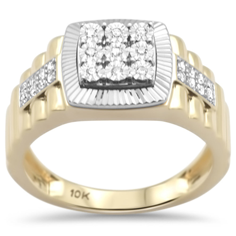 ''SPECIAL! .18ct F SI 10K Yellow Gold Diamond Men's Band RING Size 10''