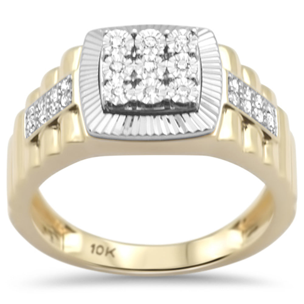 ''SPECIAL! .18ct F SI 10K Yellow GOLD Diamond Men's Band Ring Size 10''