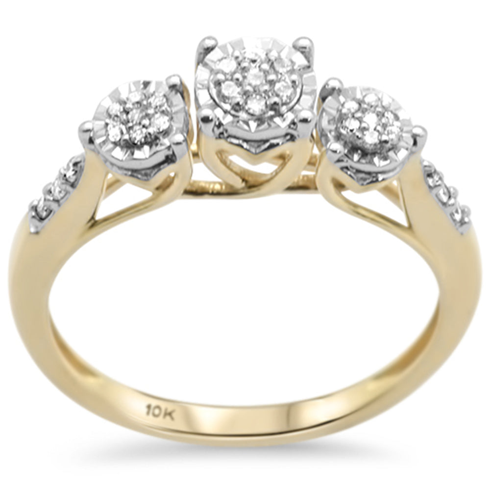 ''SPECIAL! .15ct F SI 10K Yellow Gold DIAMOND  Engagement Ring Size 6.5''