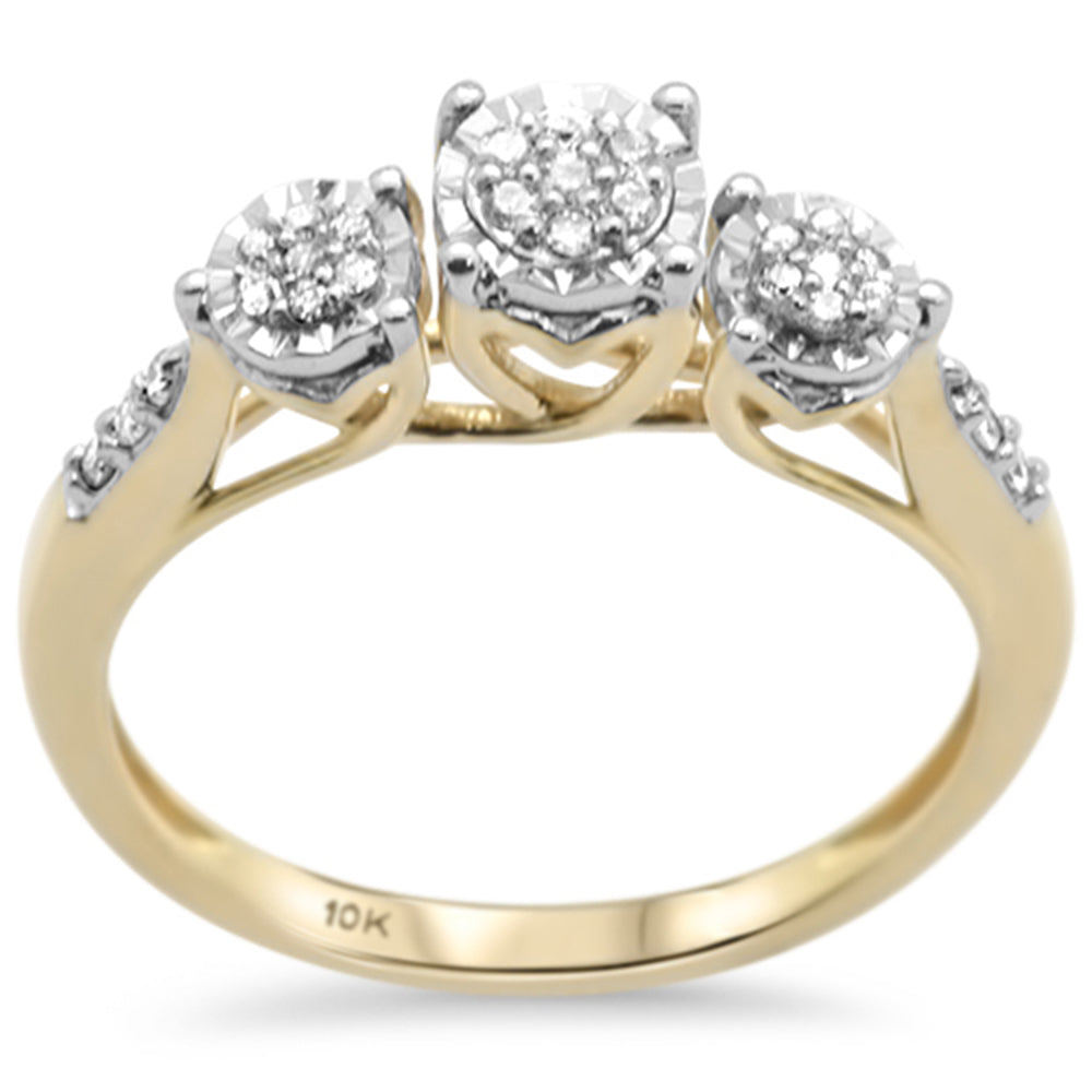 ''SPECIAL! .15ct F SI 10K Yellow GOLD Diamond  Engagement Ring Size 6.5''