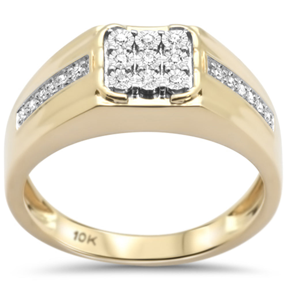 .14ct F SI 10K Yellow Gold DIAMOND  Men's Band Ring Size 10