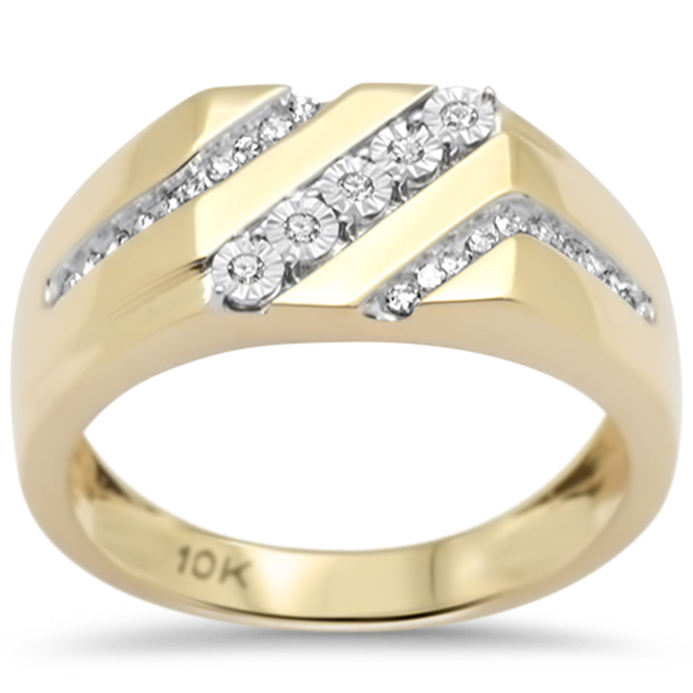 .20ct F SI 10K Yellow GOLD Diamond Men's Band Ring Size 10