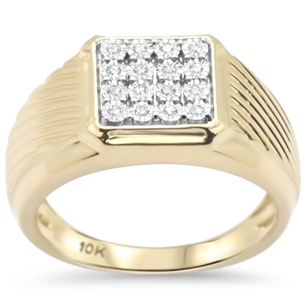 ''SPECIAL! .10ct F SI 10K Yellow Gold Diamond Men's Band RING Size 10''