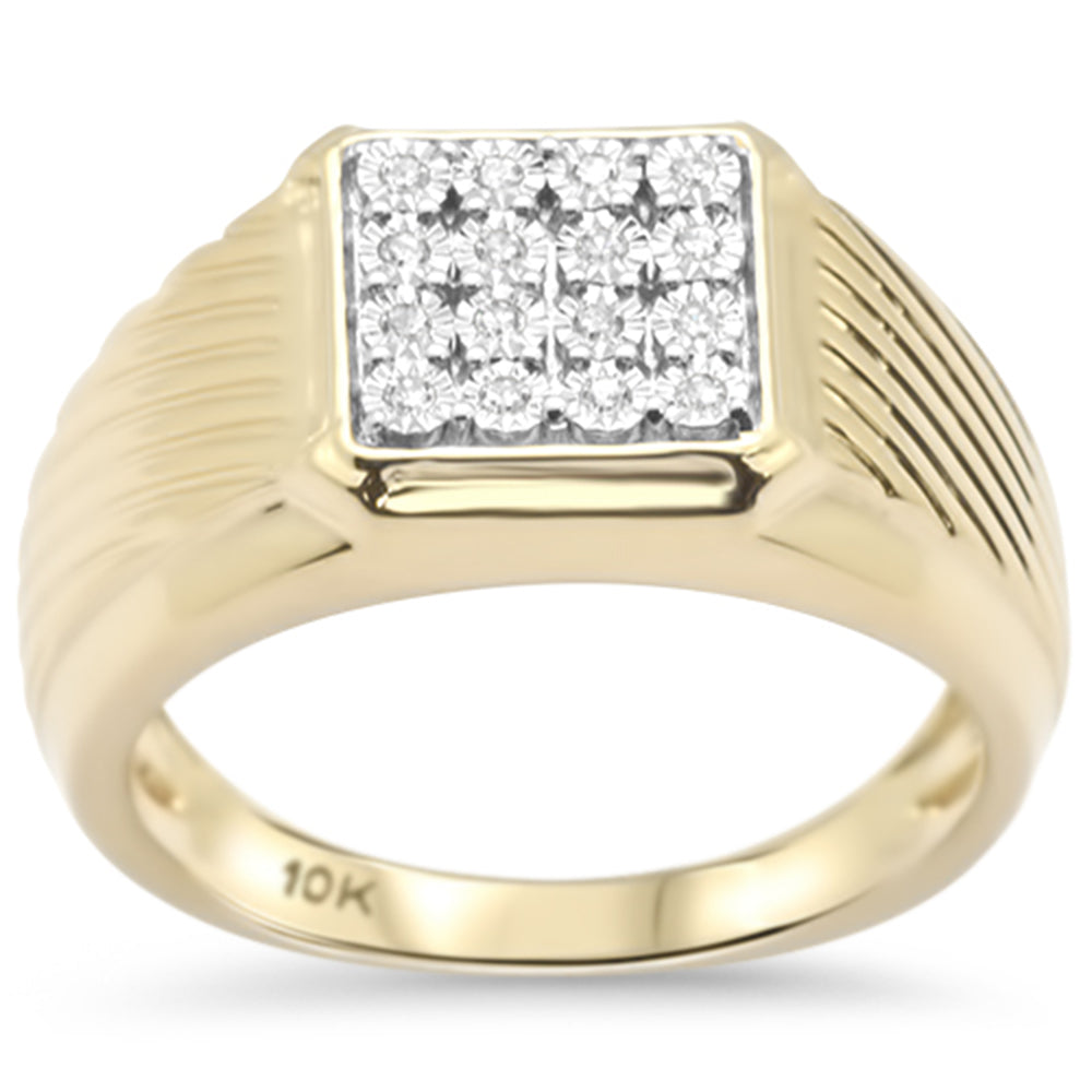 ''SPECIAL! .10ct F SI 10K Yellow Gold DIAMOND Men's Band Ring Size 10''