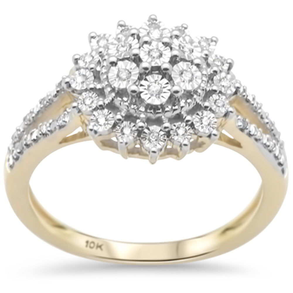 .18ct F SI 10K Yellow GOLD Diamond Engagement Ring Size 6.5