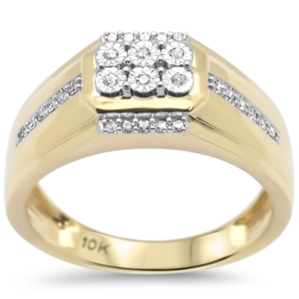 .20ct F SI 10K Yellow GOLD Diamond Men's Band Ring Size 10