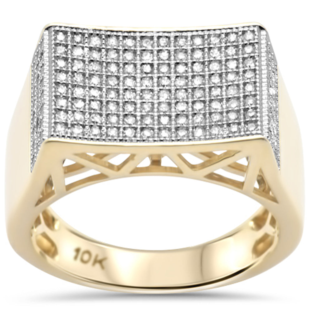 ''SPECIAL! .73ct G SI 10K Yellow Gold Diamond Men's Micro Pave RING Size 10''