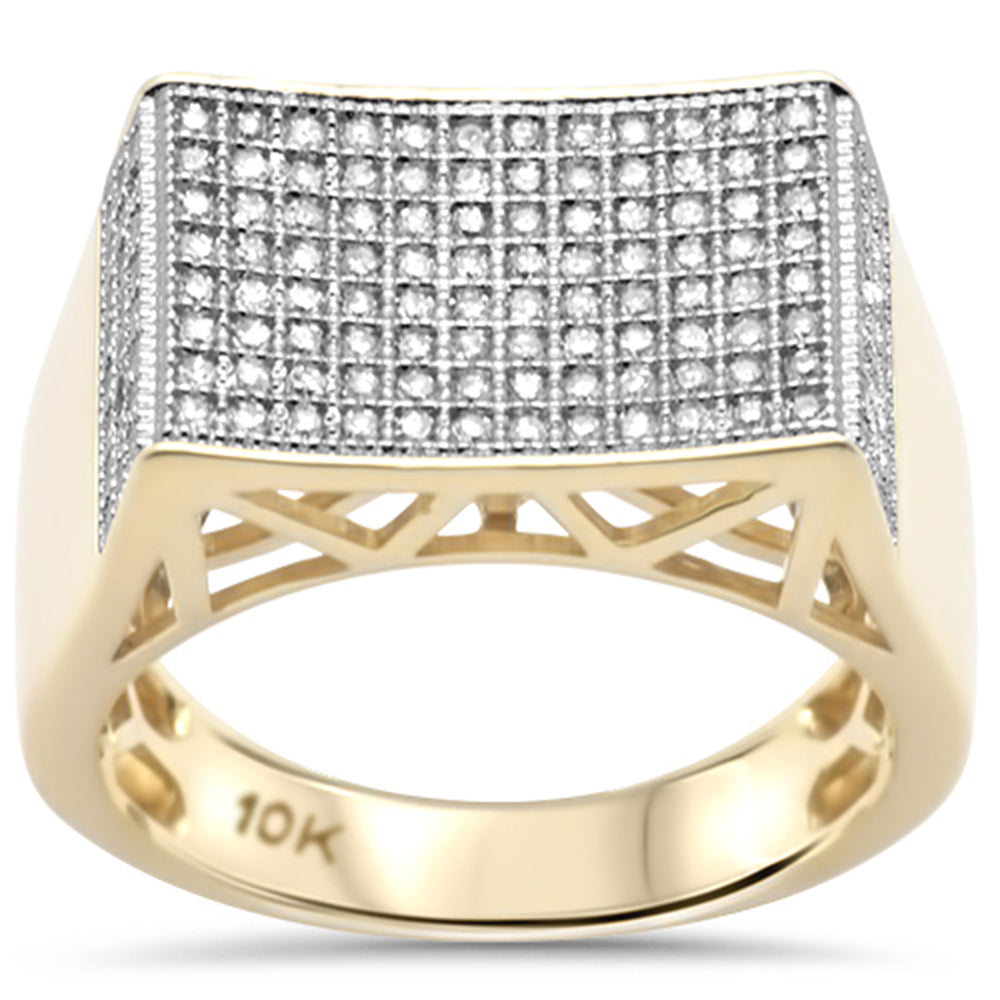 ''SPECIAL! .73ct G SI 10K Yellow Gold DIAMOND Men's Micro Pave Ring Size 10''