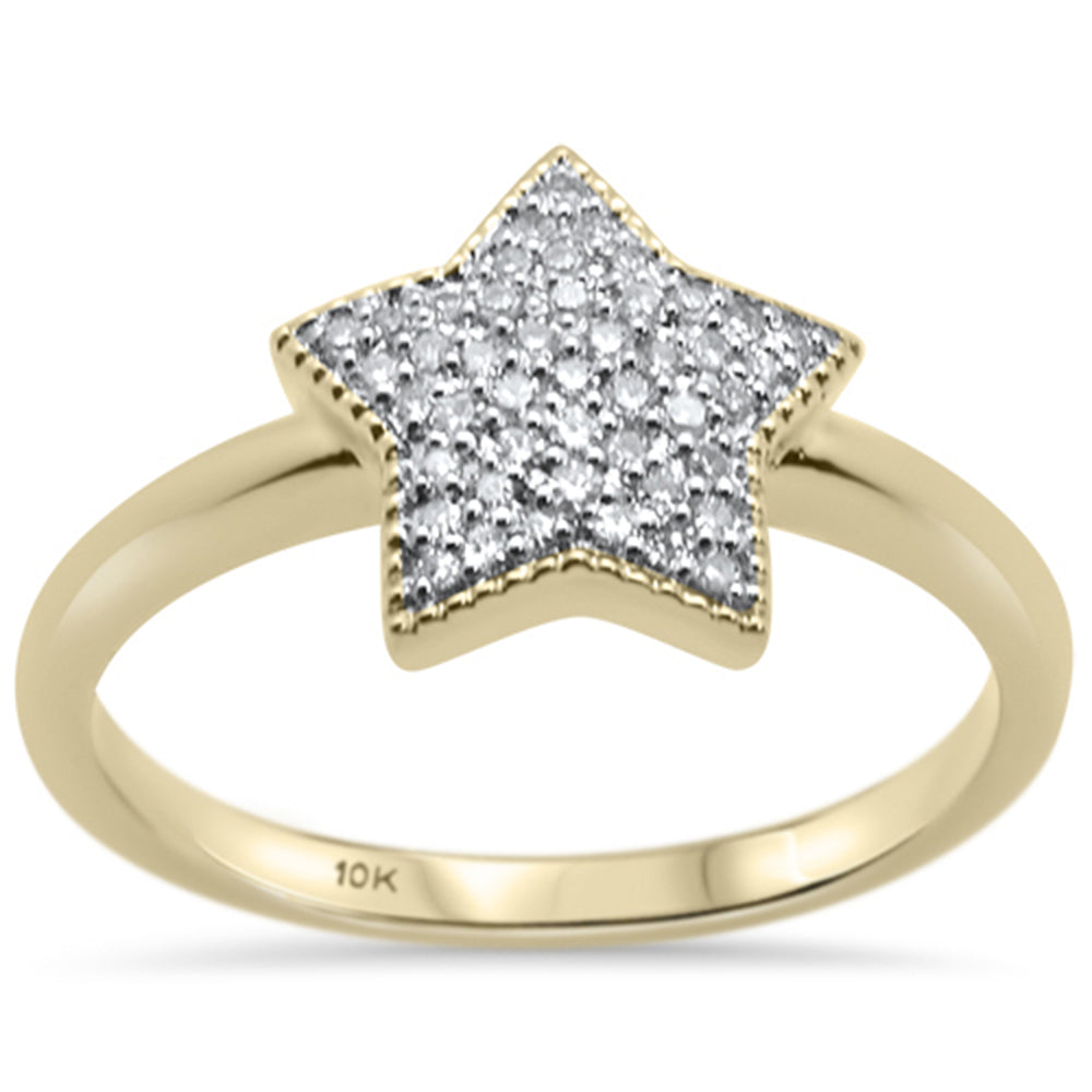 .20ct G SI 10K Yellow GOLD Diamond Star Ring Size 6.5