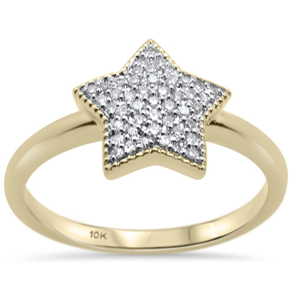 .20ct G SI 10K Yellow Gold DIAMOND Star Ring Size 6.5