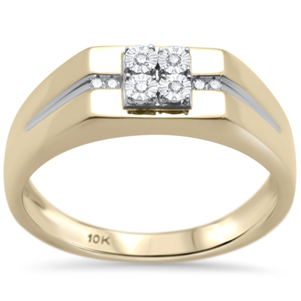 .05ct G SI 10K Yellow Gold DIAMOND Men's Band Ring Size 10