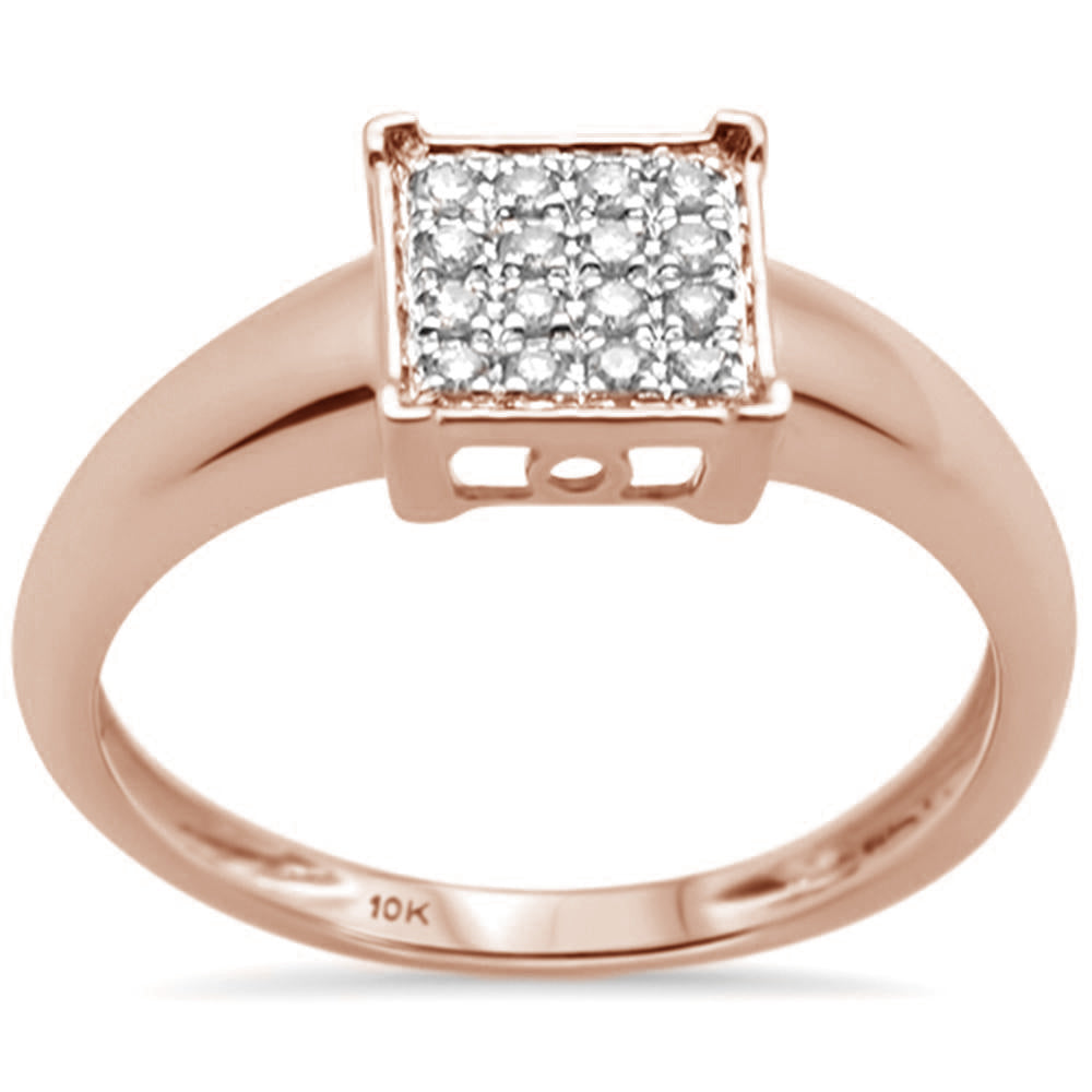 .09ct G SI 10K Rose Gold Diamond Engagement Solitaire RING Size 6.5