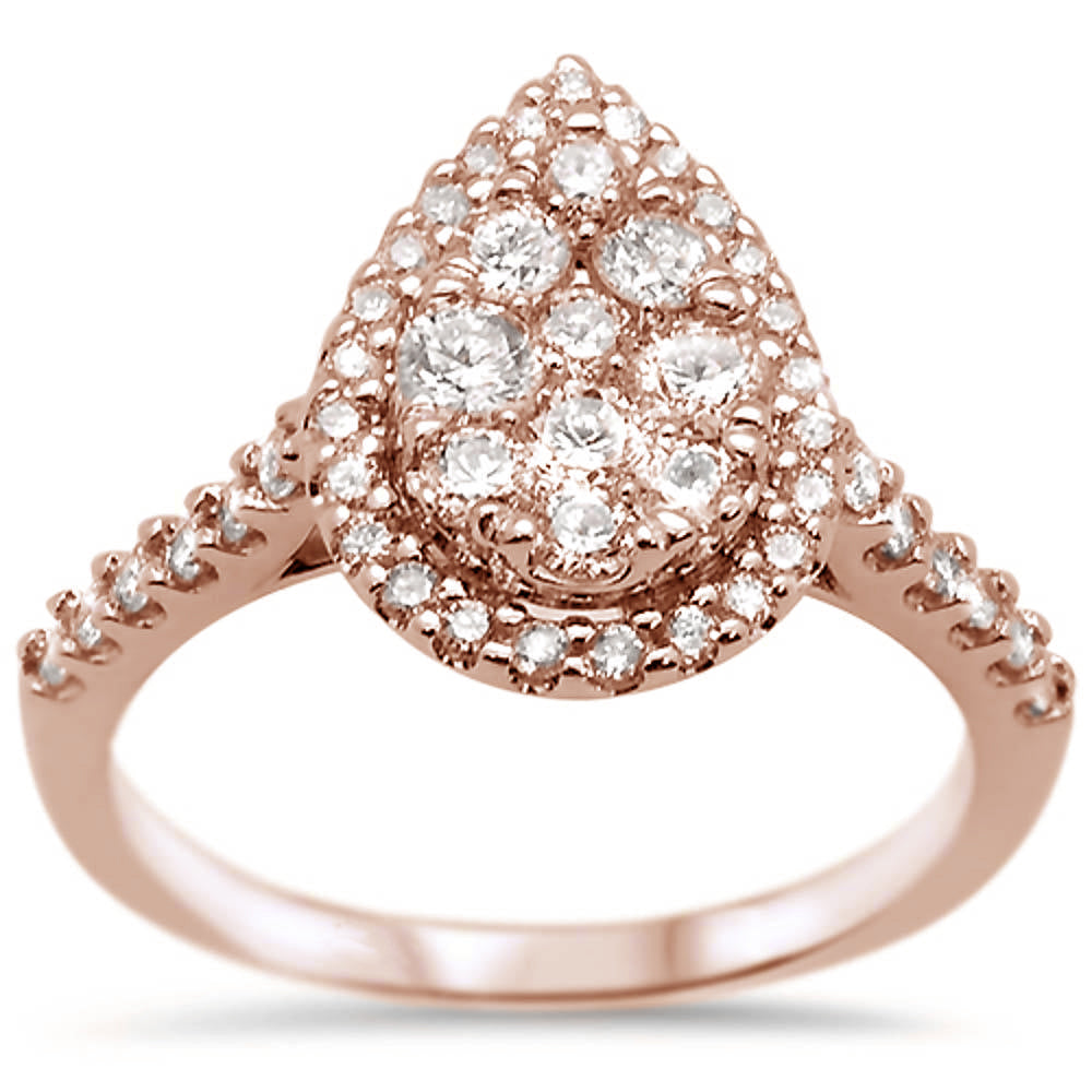 ''SPECIAL! 1.03ct G SI 10k Rose Gold Pear Shape DIAMOND Engagement Ring size 6.5''