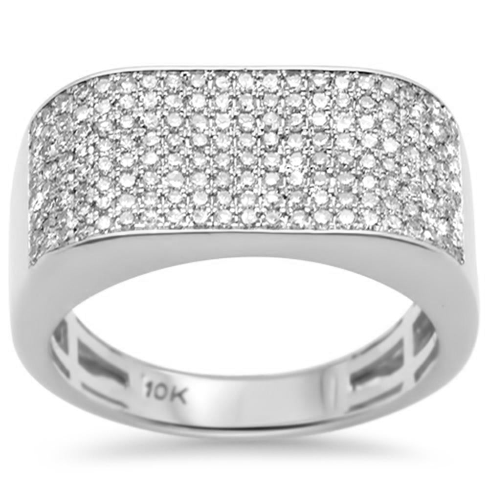 ''SPECIAL! .98ct G SI 10K White Gold DIAMOND Men's Ring Size 10''