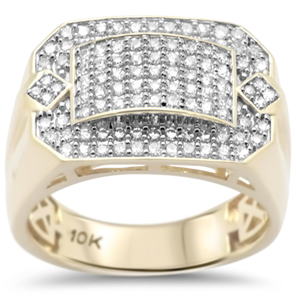 ''SPECIAL! .83ct G SI 10K Yellow GOLD Diamond Men's Ring Size 10''