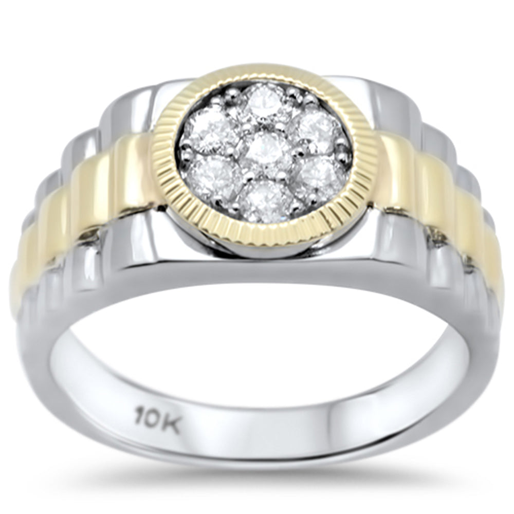 ''SPECIAL! .51ct G SI 10K Two Tone GOLD Diamond Men's Ring Size 10''