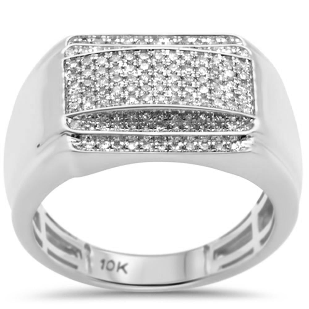 ''SPECIAL! .55ct G SI 10K White Gold DIAMOND Men's Ring Size 10''