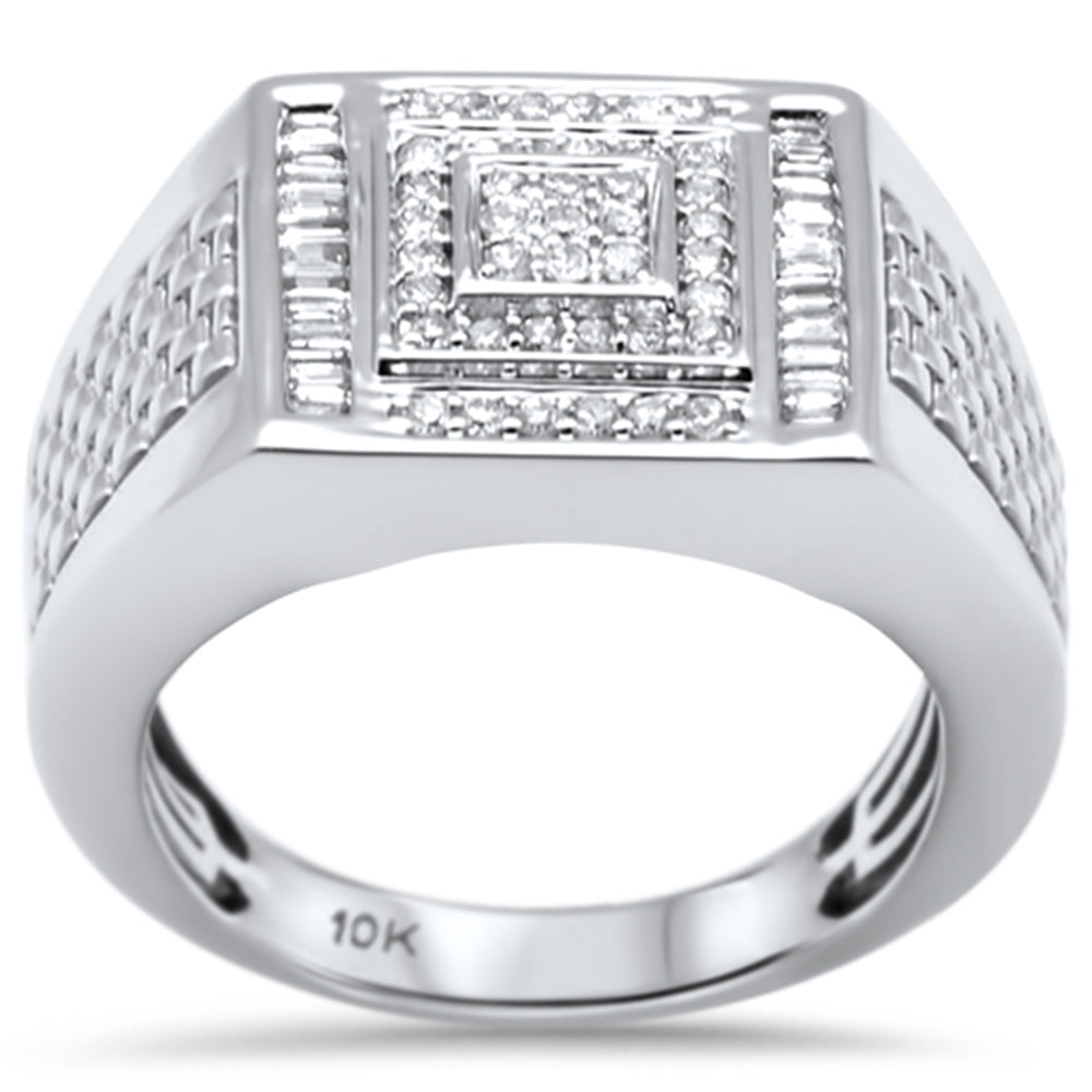 ''SPECIAL! .48ct G SI 10K White Gold DIAMOND Men's Ring Size 10''