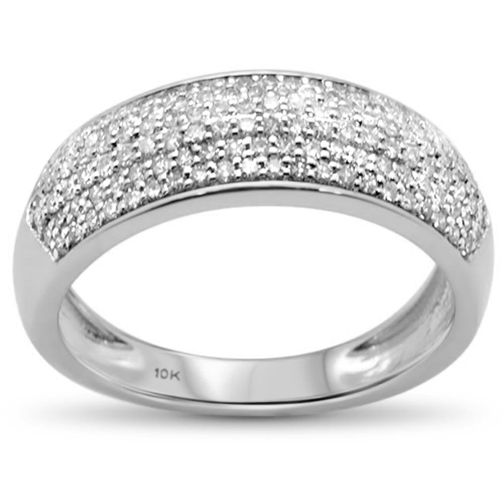''SPECIAL! .54ct G SI 10K White GOLD Diamond Pave Women's Band Size 6.5''