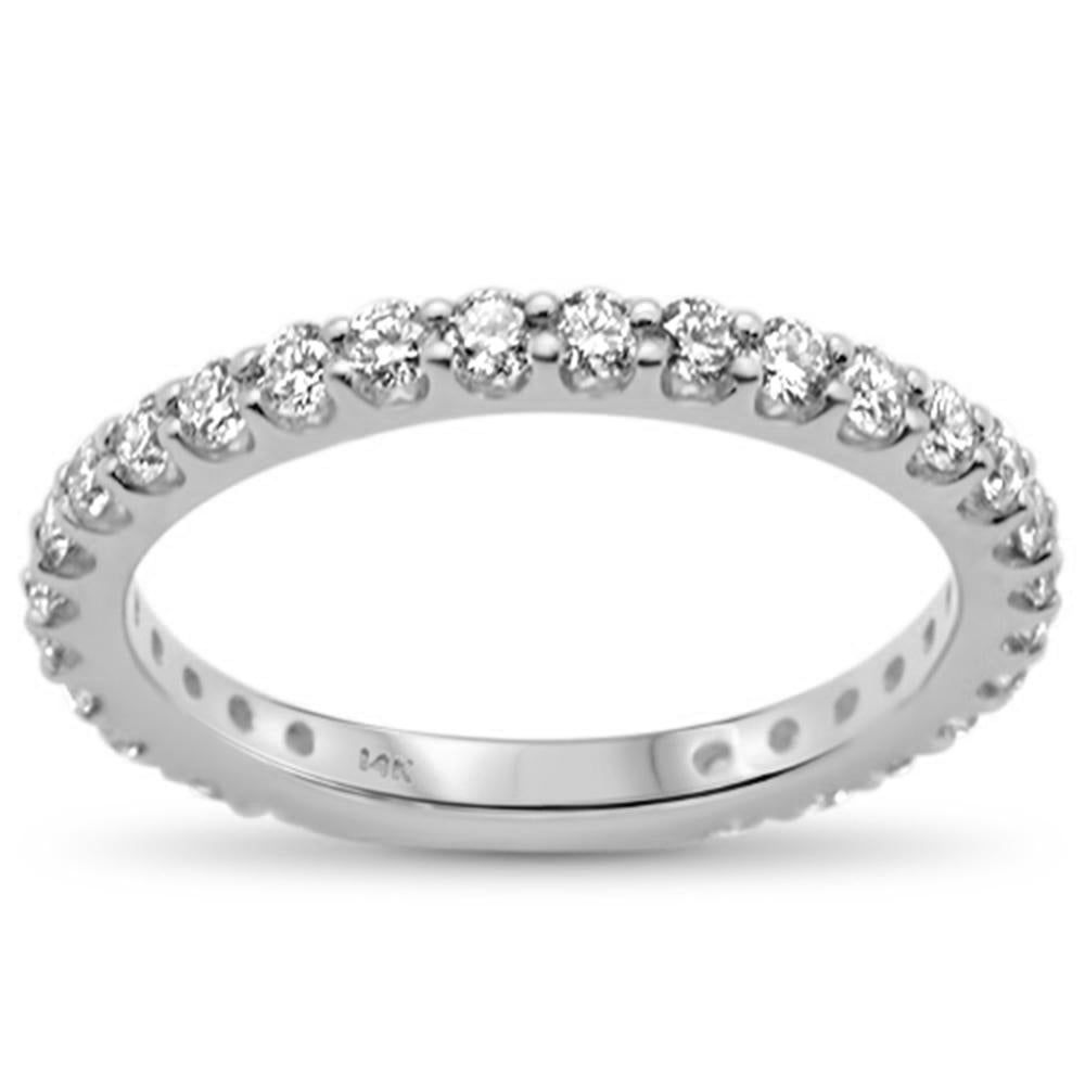 ''SPECIAL!.83ct G SI 14K White GOLD Diamond Women's Eternity Style Band Ring Size 6.5''