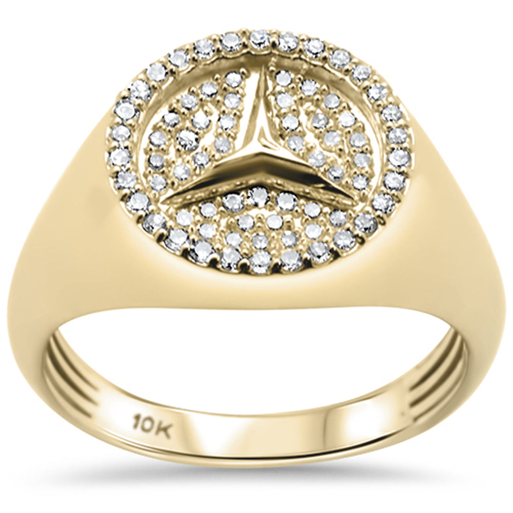 ''SPECIAL! .53ct G SI 10K Yellow GOLD Diamond Men's Logo Diamond Ring Size 10''