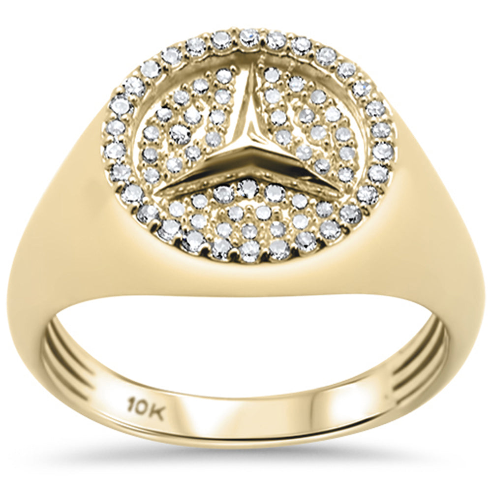 ''SPECIAL! .53ct G SI 10K Yellow Gold DIAMOND Men's Logo DIAMOND Ring Size 10''