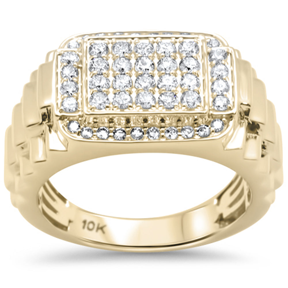 ''SPECIAL! .98ct G SI 10K Yellow GOLD Diamond Men's Ring Size 10''