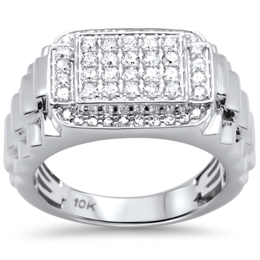 ''SPECIAL! .97ct G SI 10K White Gold DIAMOND Men's Ring Size 10''